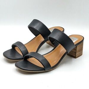 NWOT Dolce Vita Lextra Black Leather Block Heel Sandals